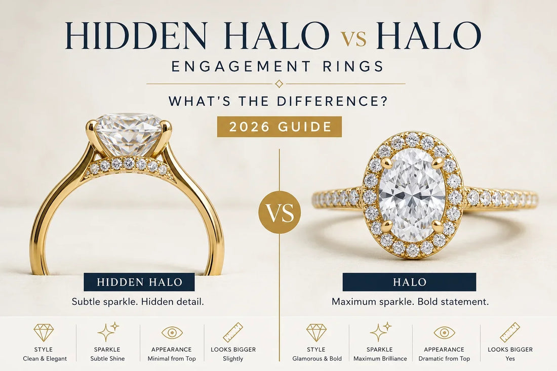 Hidden Halo vs Halo Engagement Rings: What's the Difference? (2026 Guide)