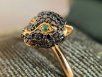 Bold Gold Statement Ring with Fierce Panther Design