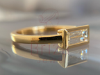 Bezel Set Engagement Ring | Baguette Lab Diamond Gold