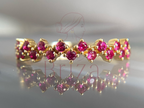 Pink Diamond Eternity Band | Yellow Gold Stackable Ring