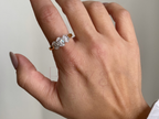 Three Stone Oval Engagement Ring with Classic Gold Style
