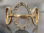 Open Oval Ring | Dainty Gold Geometric Diamond Statement Ring