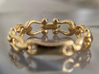 Elegant Diamond Ring | Gold Chain Link Lab Diamond Band