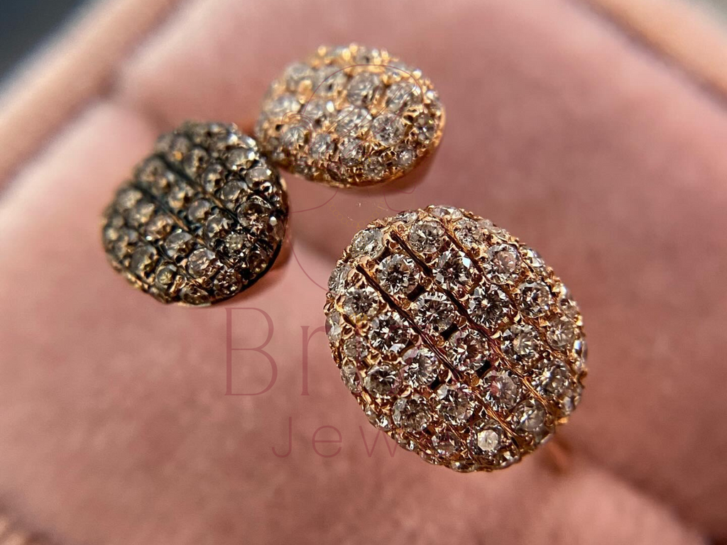 Champagne Diamond Ring | Rose Gold Triple Disc Statement