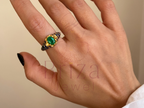 Vintage Emerald Ring with Classic Gold Enamel Birthstone