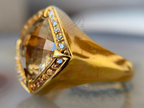 Smoky Quartz Gold Ring | Vintage Inspired Cocktail Jewelry