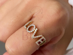 Love Diamond Ring | Personalized 14K Gold Word Ring