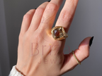 Smoky Quartz Gold Ring | Vintage Inspired Cocktail Jewelry