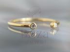 Gold Stacking Ring | Dainty Open Lab Diamond Design