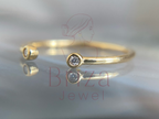 Gold Stacking Ring | Dainty Open Lab Diamond Design