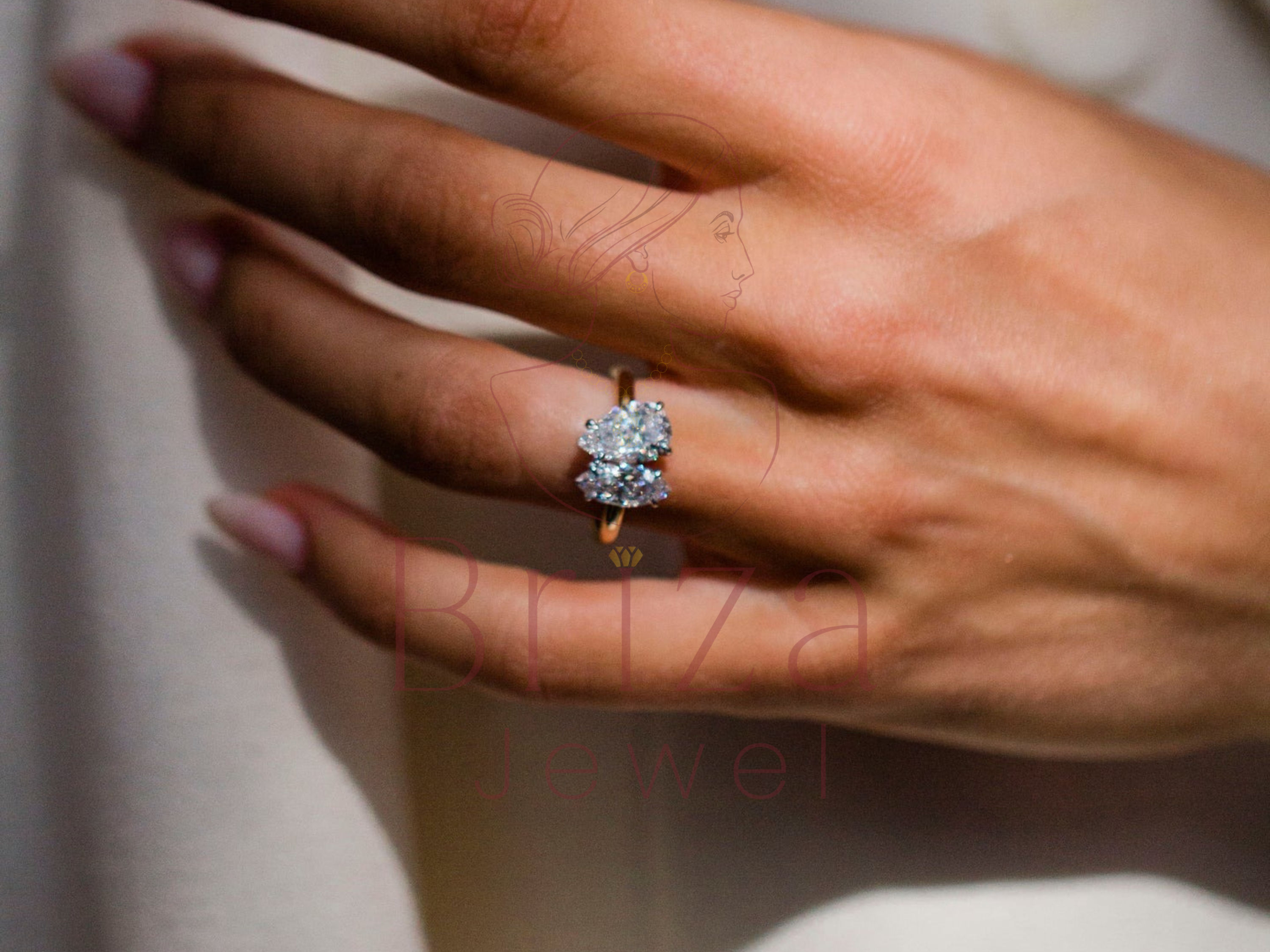 Marquise and Pear Diamond Ring – Toi et Moi Engagement Ring