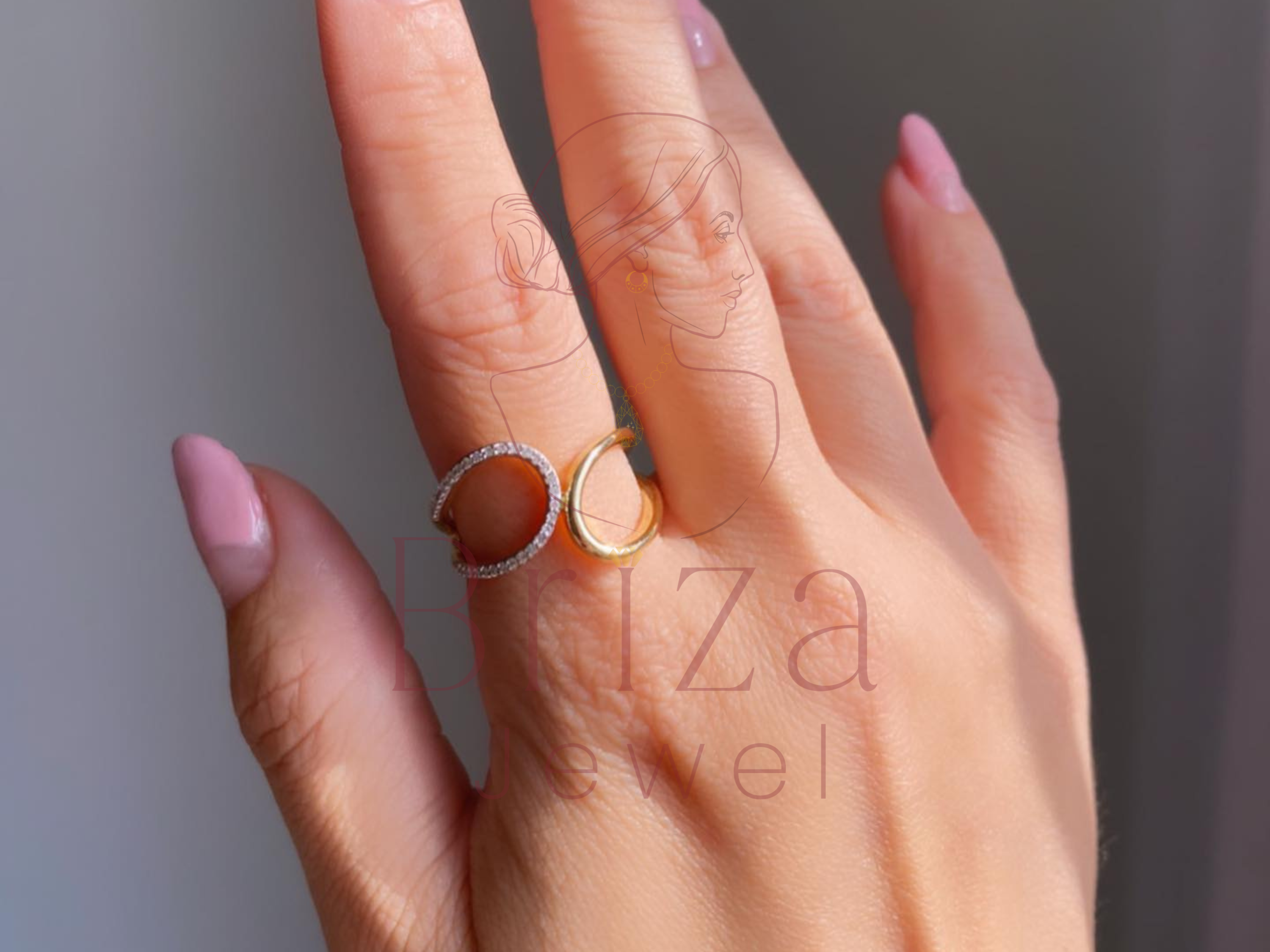 elevated faith ring close-up showing pavé diamond detailing