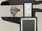 Marquise Engagement Ring with Blue Moissanite Stone