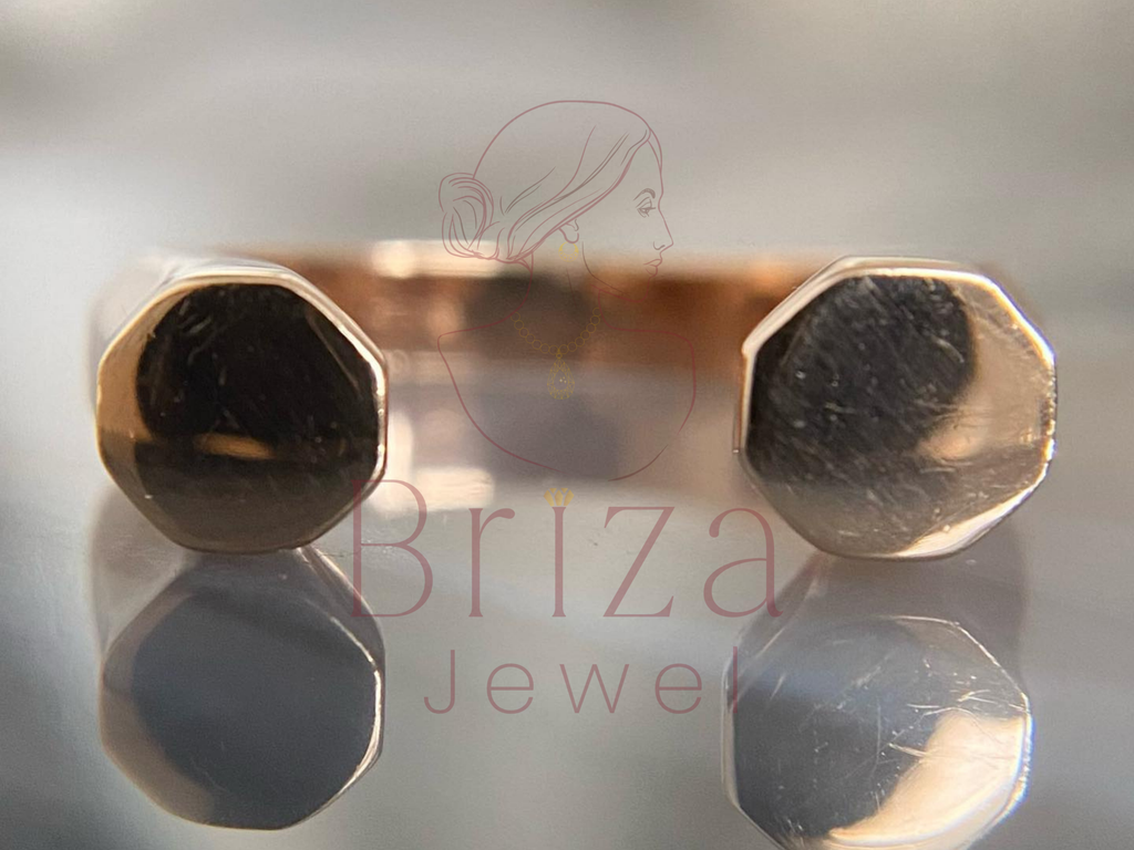Octagon Ring | Modern Open End Geometric Gold Band