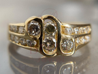 Real Diamond Ring for Men | Vintage Gold Bold Statement Band