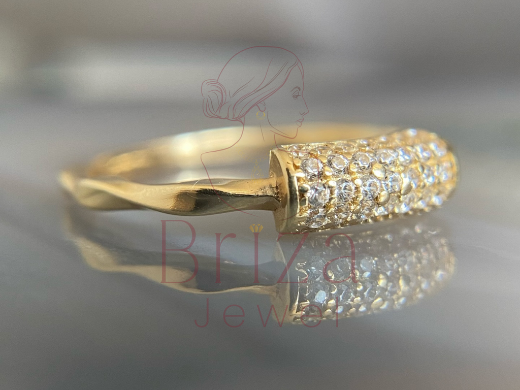 Serpent Ring | Dainty Gold Diamond Band Minimalist Jewelry