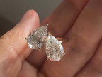 Toi et Moi Ring with Double Pear Moissanite Stones