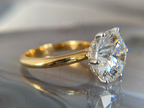 Round Diamond Solitaire Engagement Ring With 6 Prong Gold