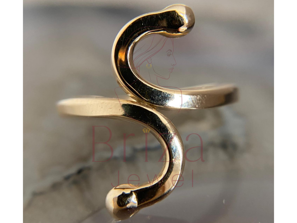 S initial ring with personalized adjustable open design