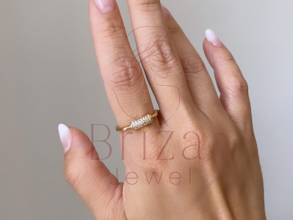 Serpent Ring | Dainty Gold Diamond Band Minimalist Jewelry