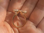 Toi et Moi Ring with Double Pear Moissanite Stones