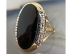 Women's Black Wedding Ring | Oval Black Gemstone Diamond