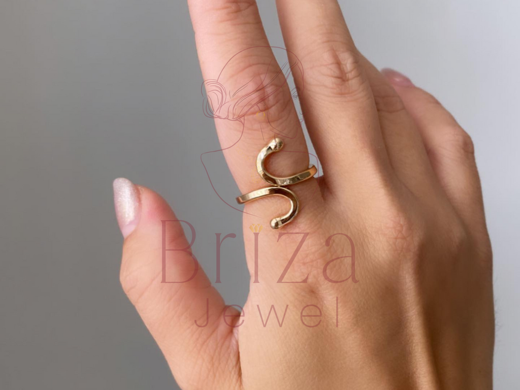 S Initial Ring | Personalized Adjustable Open Alphabet Jewelry
