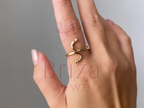 S Initial Ring | Personalized Adjustable Open Alphabet Jewelry