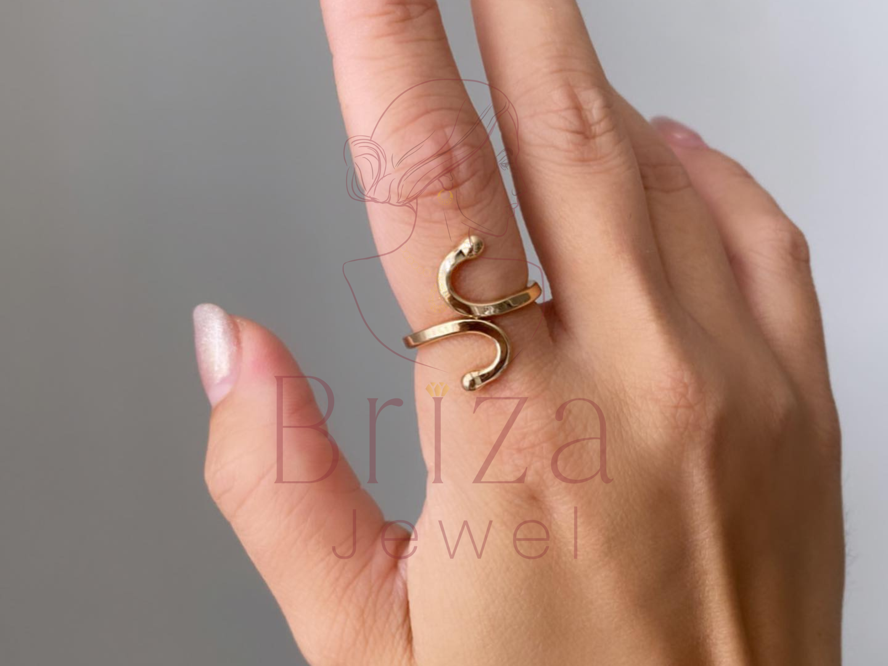 S Initial Ring | Personalized Adjustable Open Alphabet Jewelry