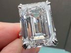 emerald cut moissanite ring with baguette accent stones