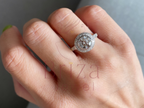 Halo Diamond Engagement Ring with 1.00 CT Round Cut