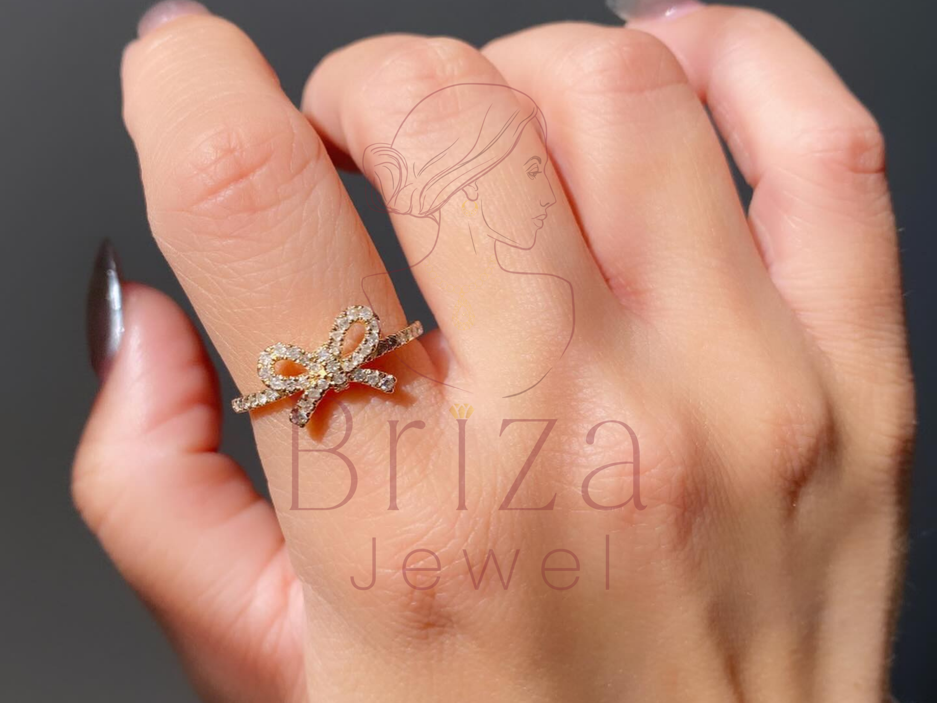 Pandora Bow Ring | Inspired Moissanite Adjustable Ring