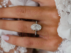 Ring Oval | Dainty Oval Cut Diamond Solitaire Wedding Band