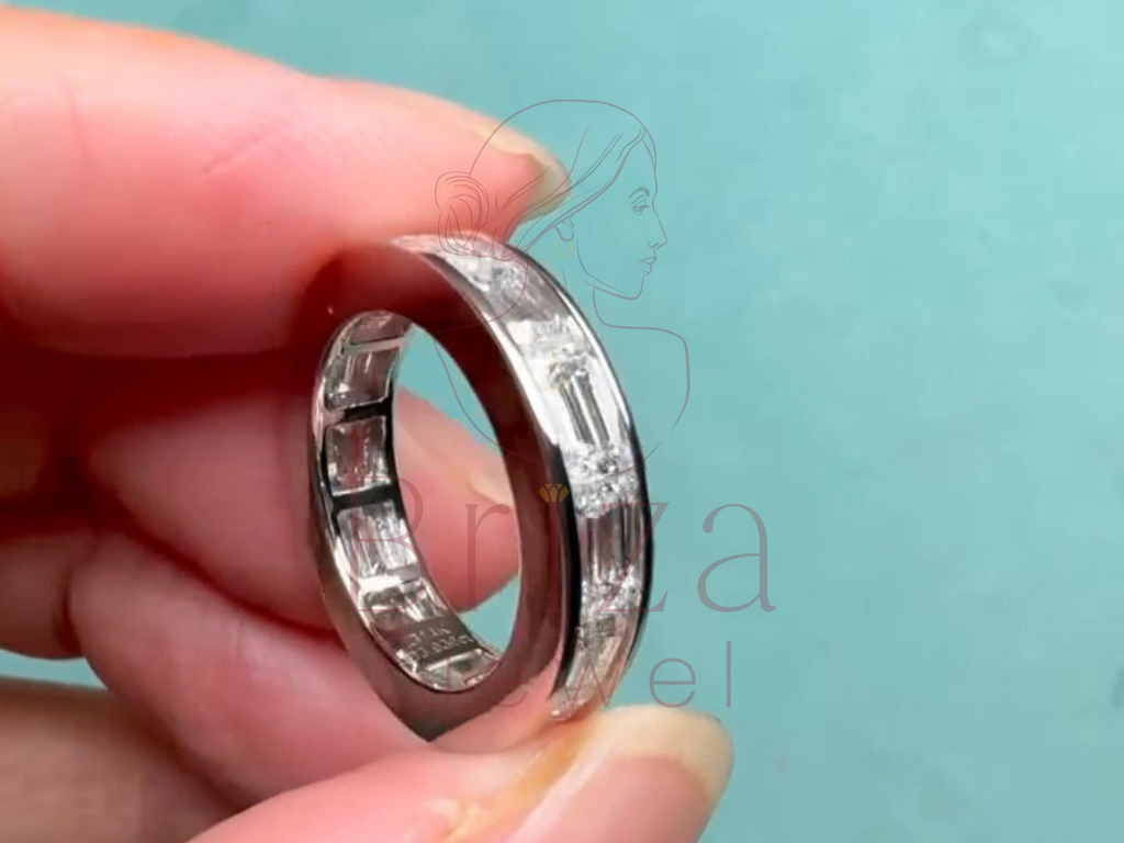 stackable eternity ring with moissanite stones
