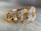 Cuban Ring | Yellow Gold Diamond Cuban Link Band