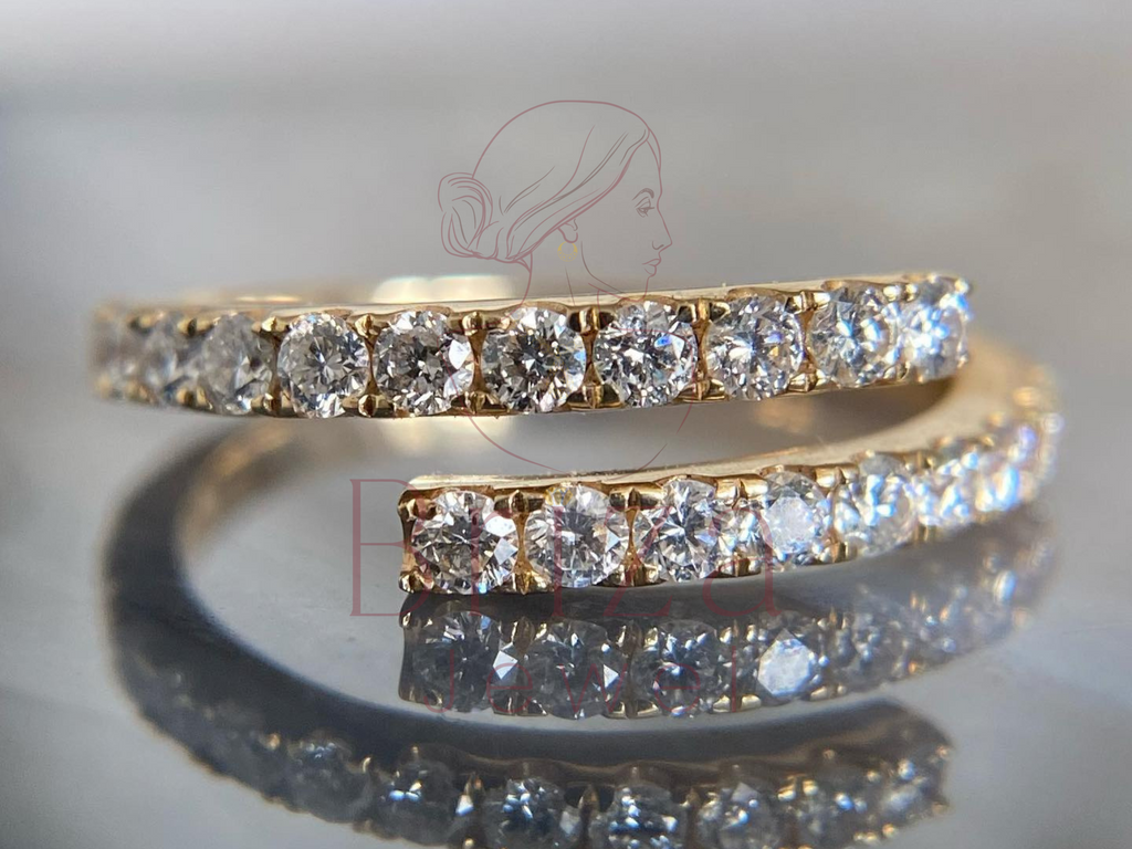 Diamond Eternity Band with Double Moissanite Gold Band