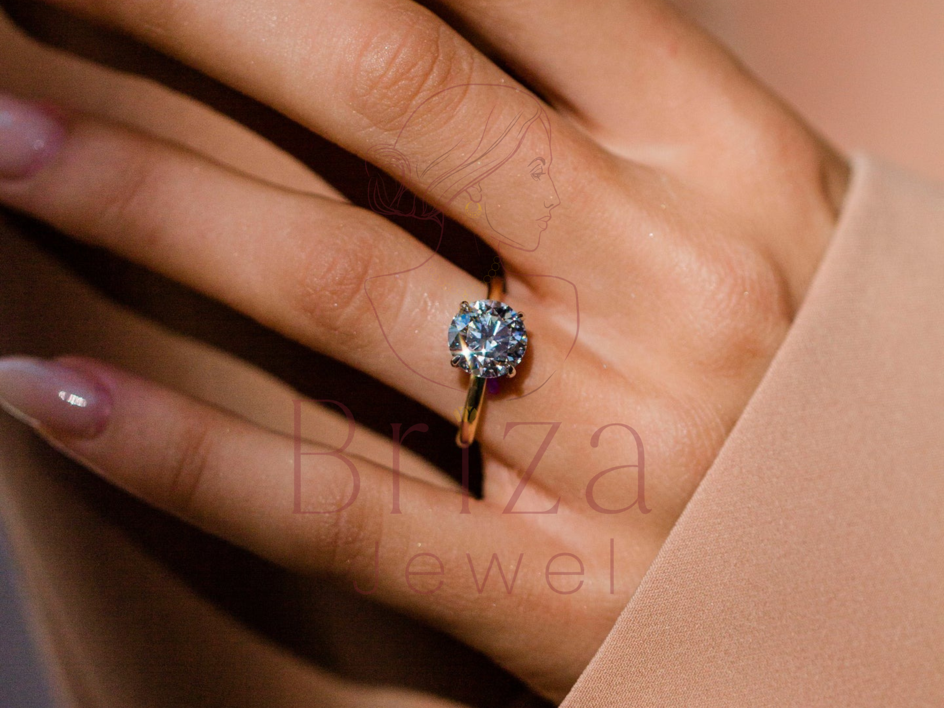 Round Brilliant Cut Diamond Ring – Classic Gold Bridal Jewelry