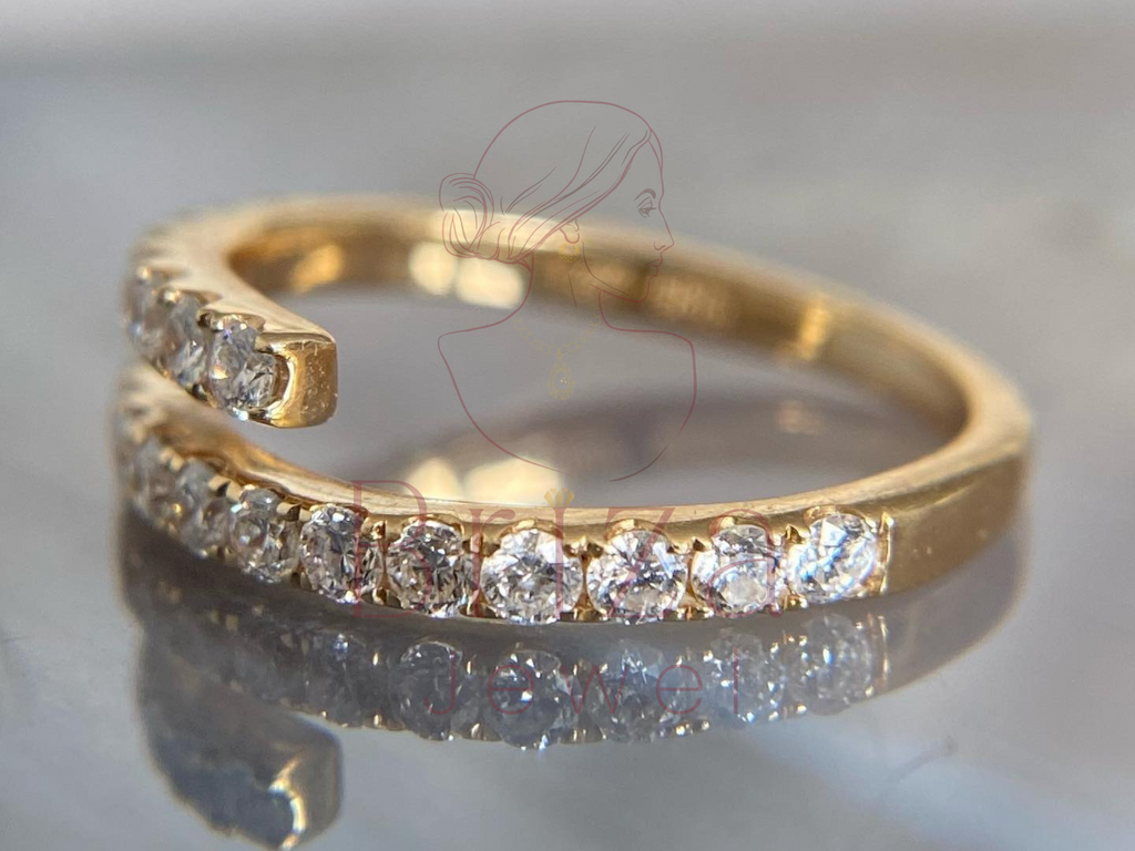 Diamond Eternity Band with Double Moissanite Gold Band