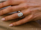 Oval Diamond Wedding Ring | 14K Gold Minimalist Bridal Ring