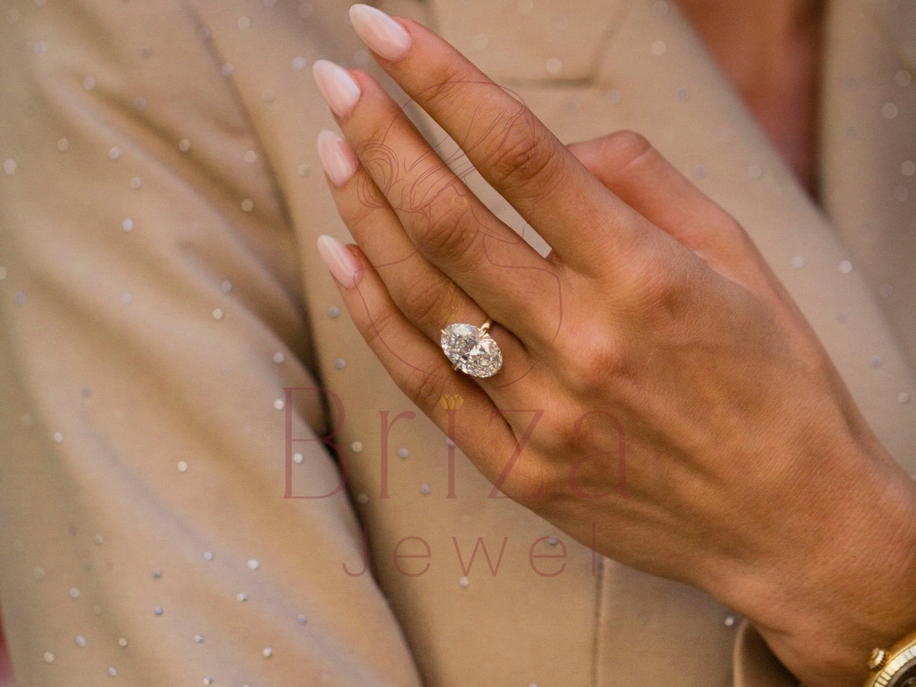 Oval Diamond Wedding Ring – Elegant 14K Gold Engagement Ring