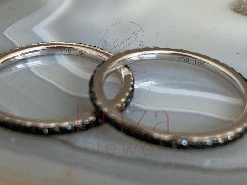 Black Eternity Band with Gothic Black Diamond Stack Ring