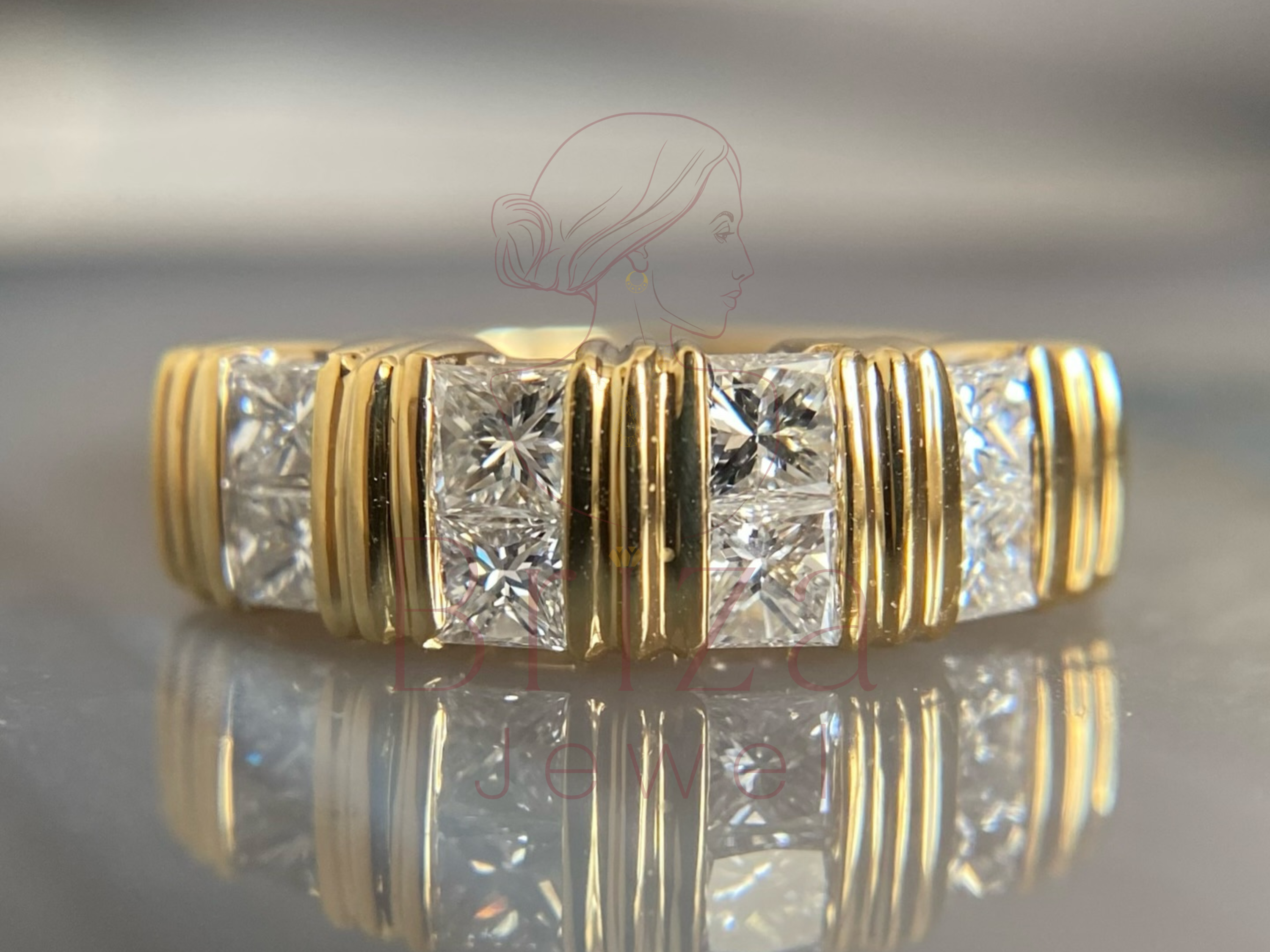princess cut diamond wedding band in elegant style