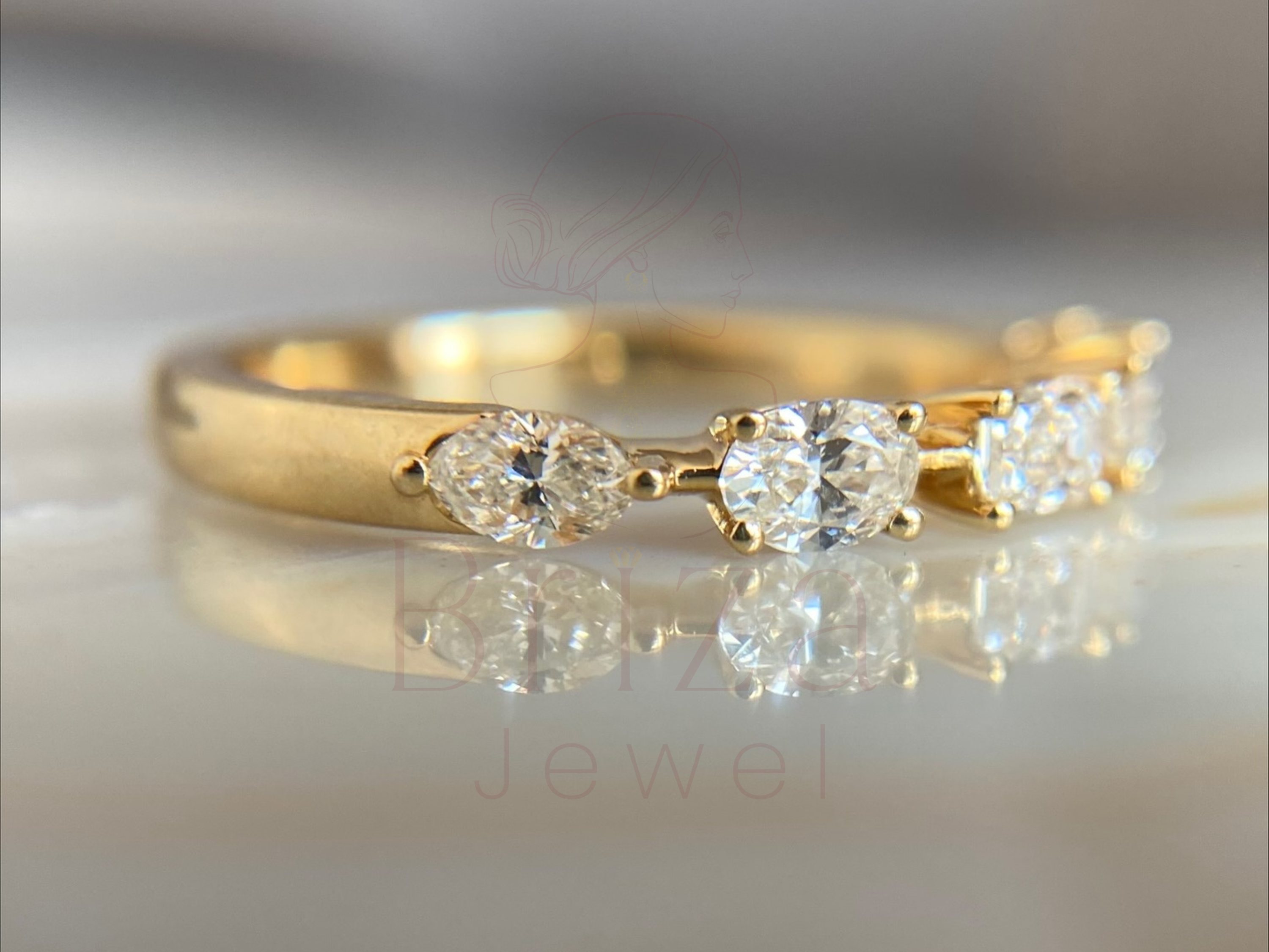 diamond eternity style ring in yellow gold
