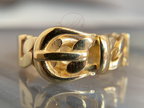 Cuban Link Wedding Band with Chunky Gold Buckle Style