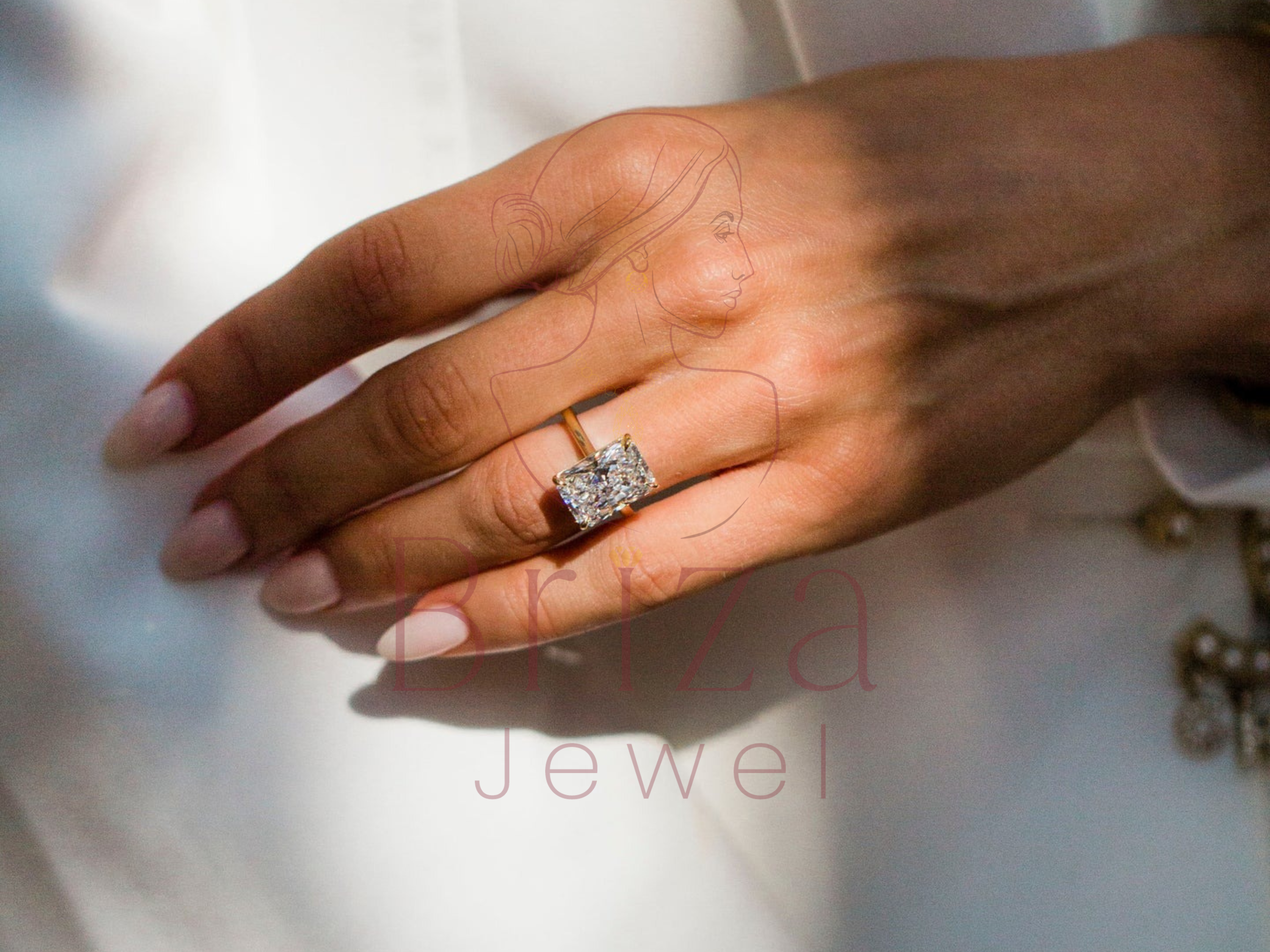 Wedding Rings Radiant Cut | Luxury 6 CT Gold Engagement Ring