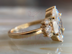Floral Diamond Ring with Round Cluster Stone Design