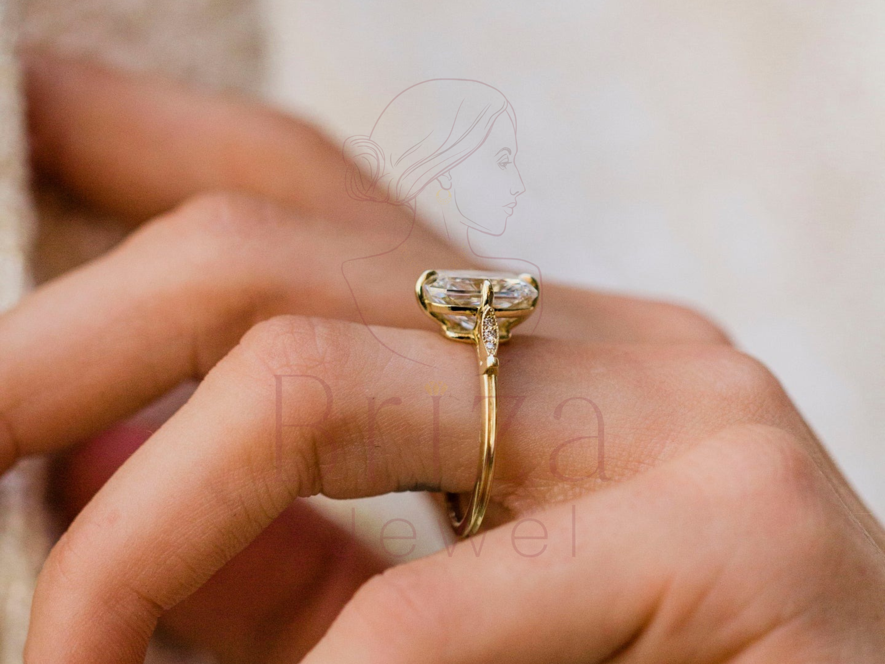 Engagement ring style | Radiant Cut Lab Diamond Gold Solitaire