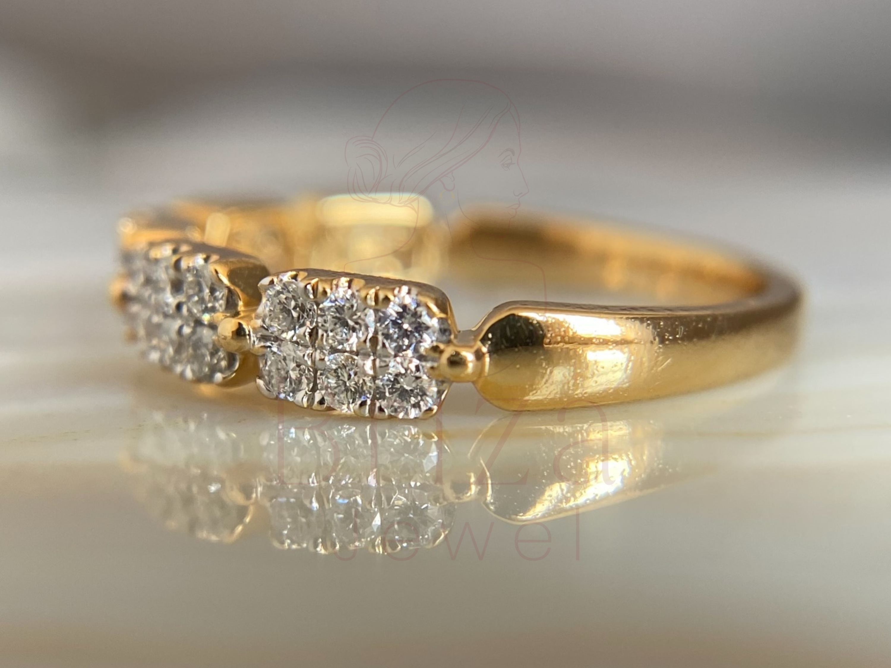 elegant diamond wedding band worn on hand