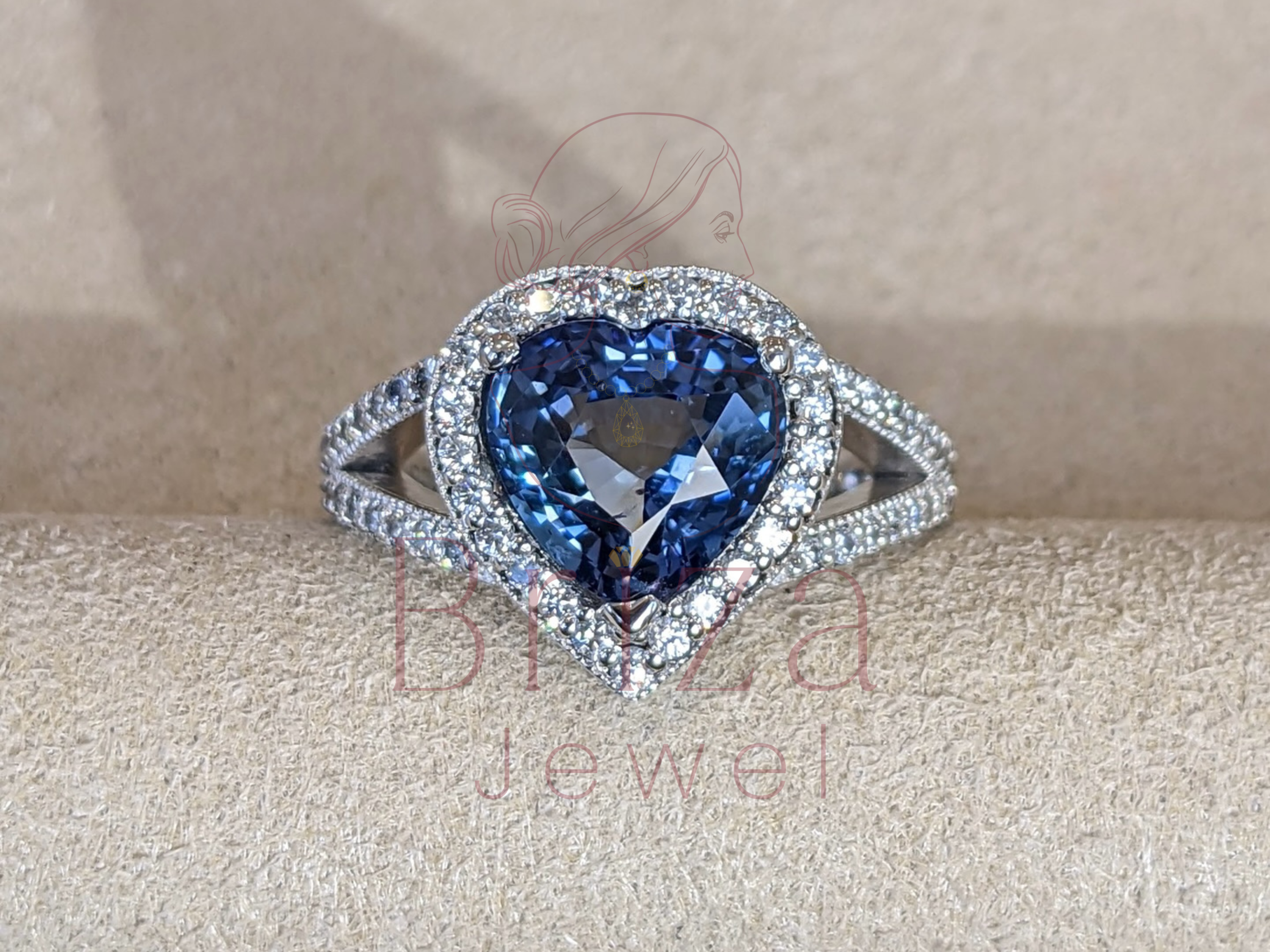 romantic gemstone engagement ring side profile