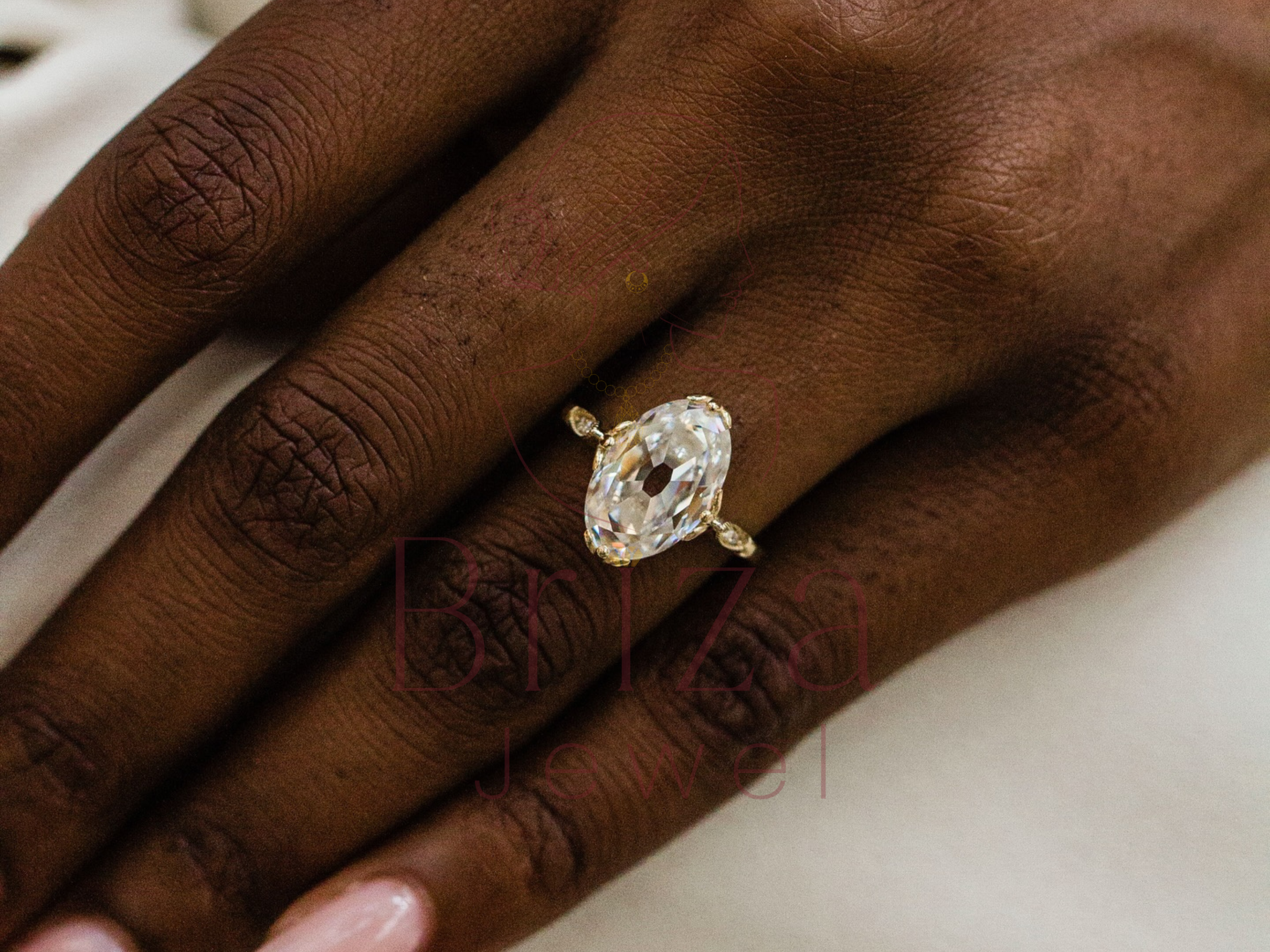  Diamond Wedding Ring Oval – Minimalist Yellow Gold Bridal Ring